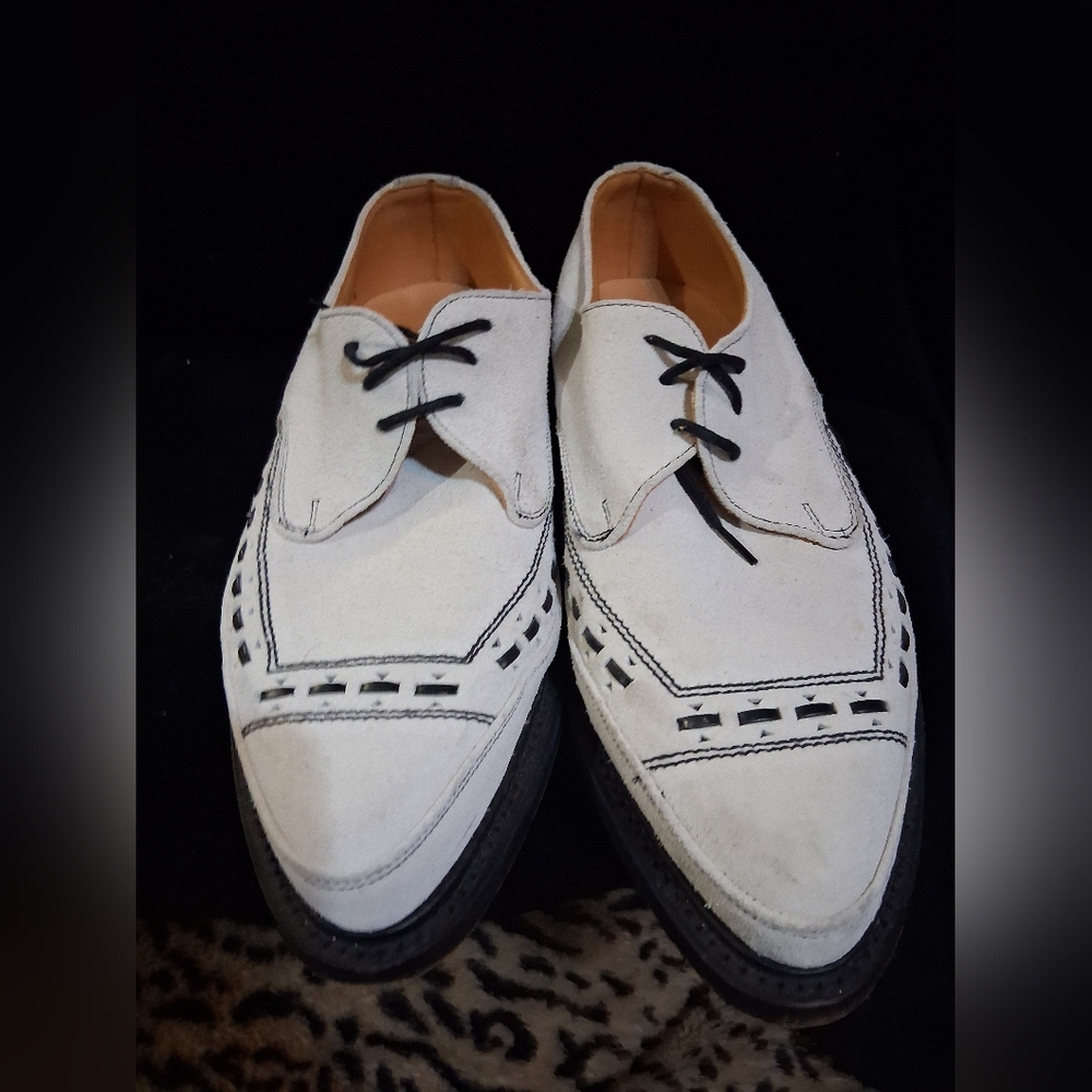 Men's White Lace-Up Shoes
